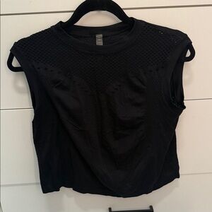 Varley Black Mesh Muscle Tee